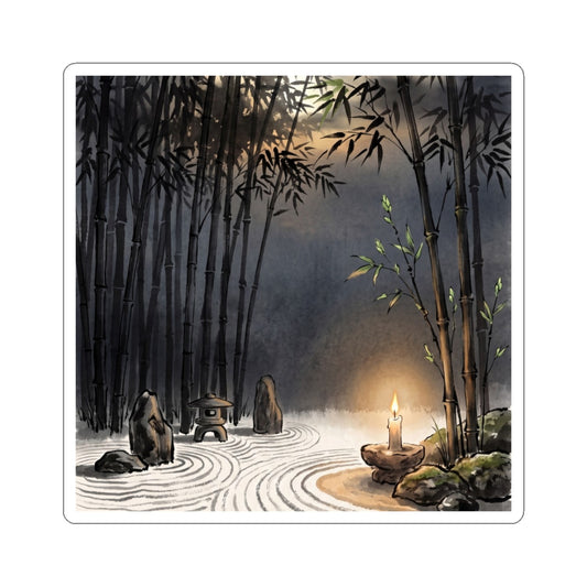 Candlelight Bamboo Grove Sticker - Zen Fukinsei