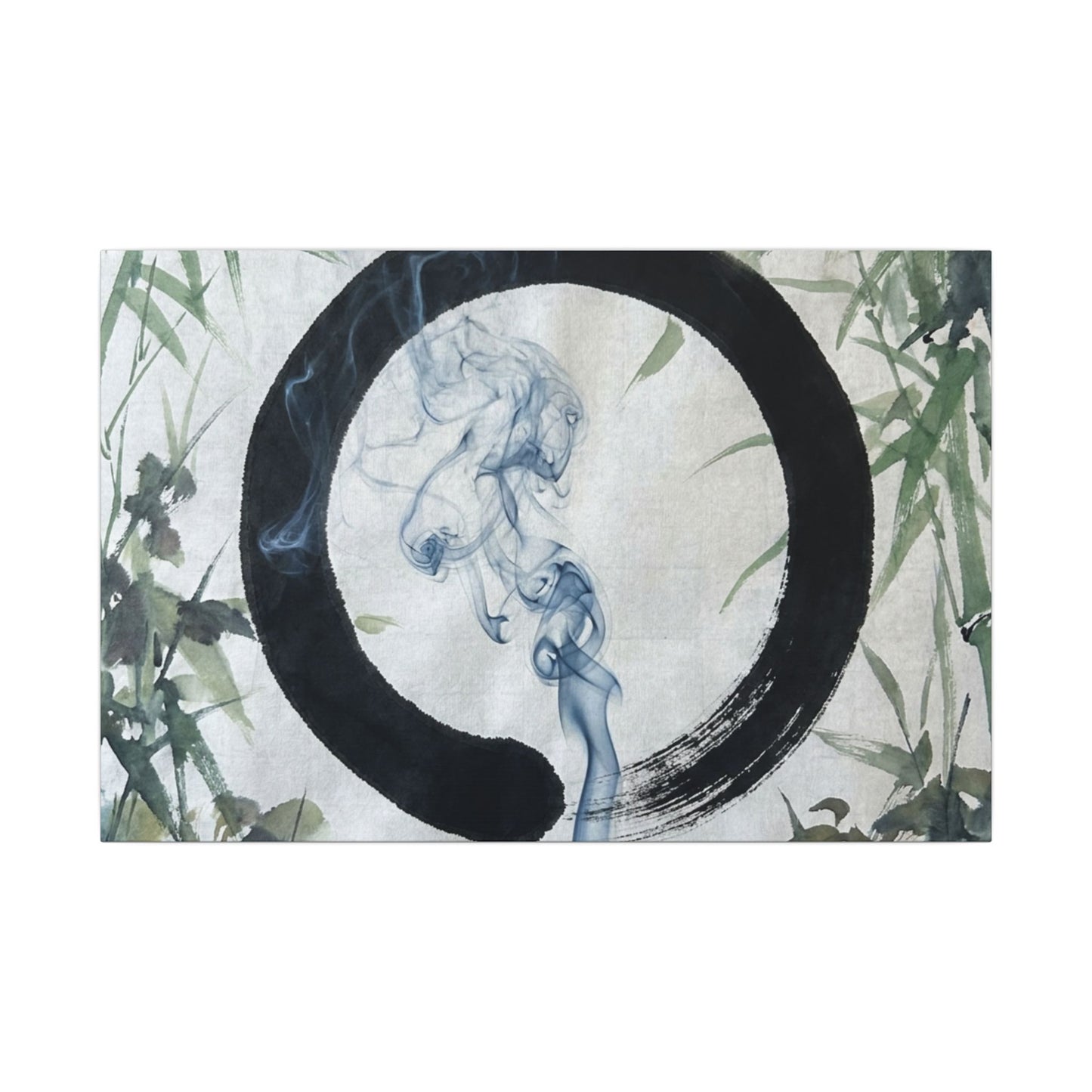 Zen Incense Smoke in Moonlight | Enso Canvas Art