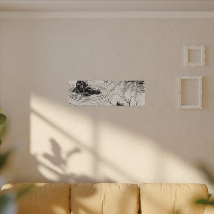 Rock Garden Canvas Art | Winter Zen Sumi E Art