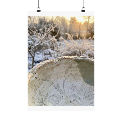 Winter Ceramic Bowl Minimal Line Wall Art Print | Cozy Decor