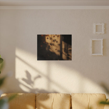 Shadow Play Canvas Art | Autumn Dark Japandi Charcoal Ink Art