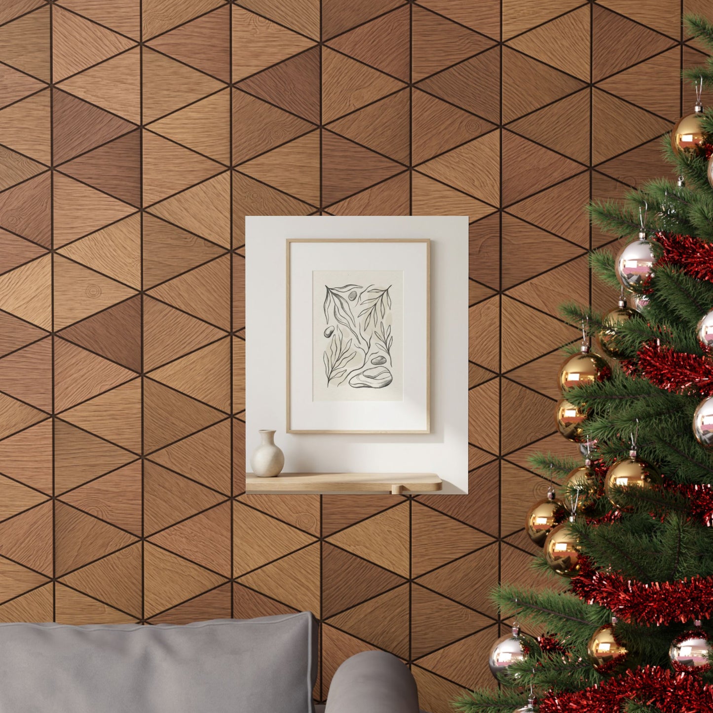 Japandi Charcoal Wall Art Print