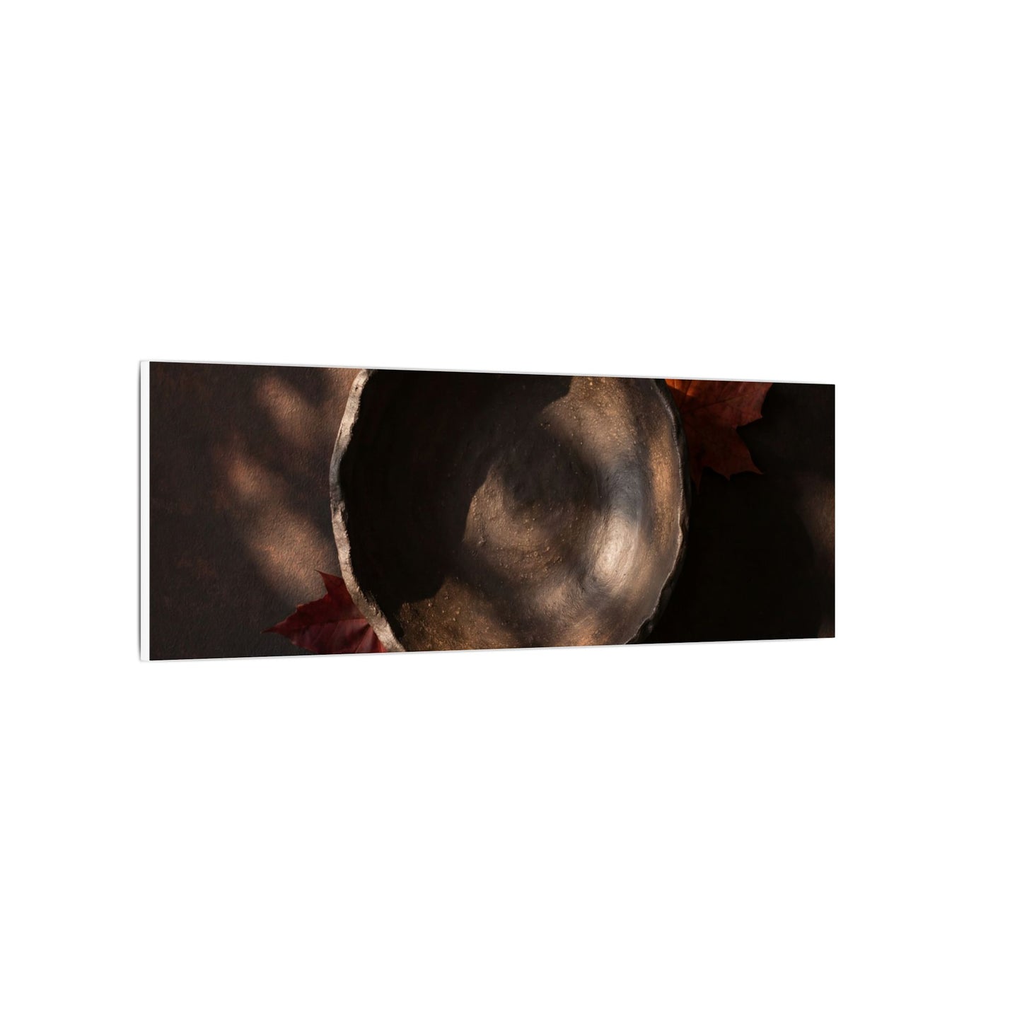 Ceramic Bowl Canvas Art | Autumn Dark Japandi Dark Texture Art