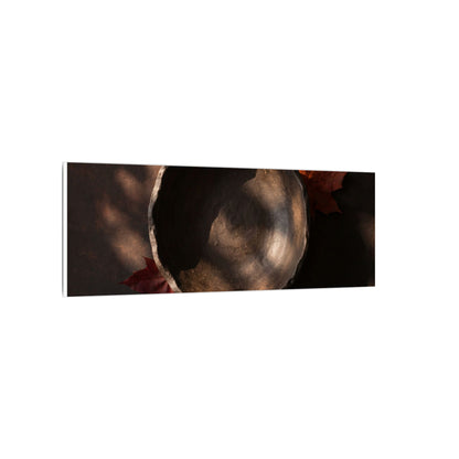 Ceramic Bowl Canvas Art | Autumn Dark Japandi Dark Texture Art