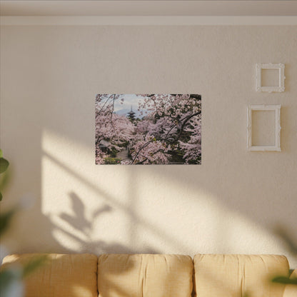 Fukinsei Cherry Blossom Canvas Art - Dark Japandi Moody Minimal