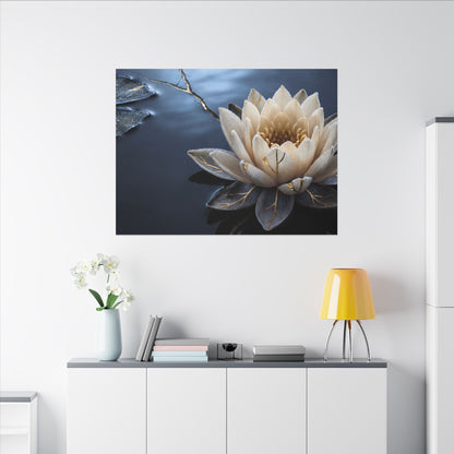 Beautiful Lotus Flower Canvas Art - Gold Vein Kintsugi