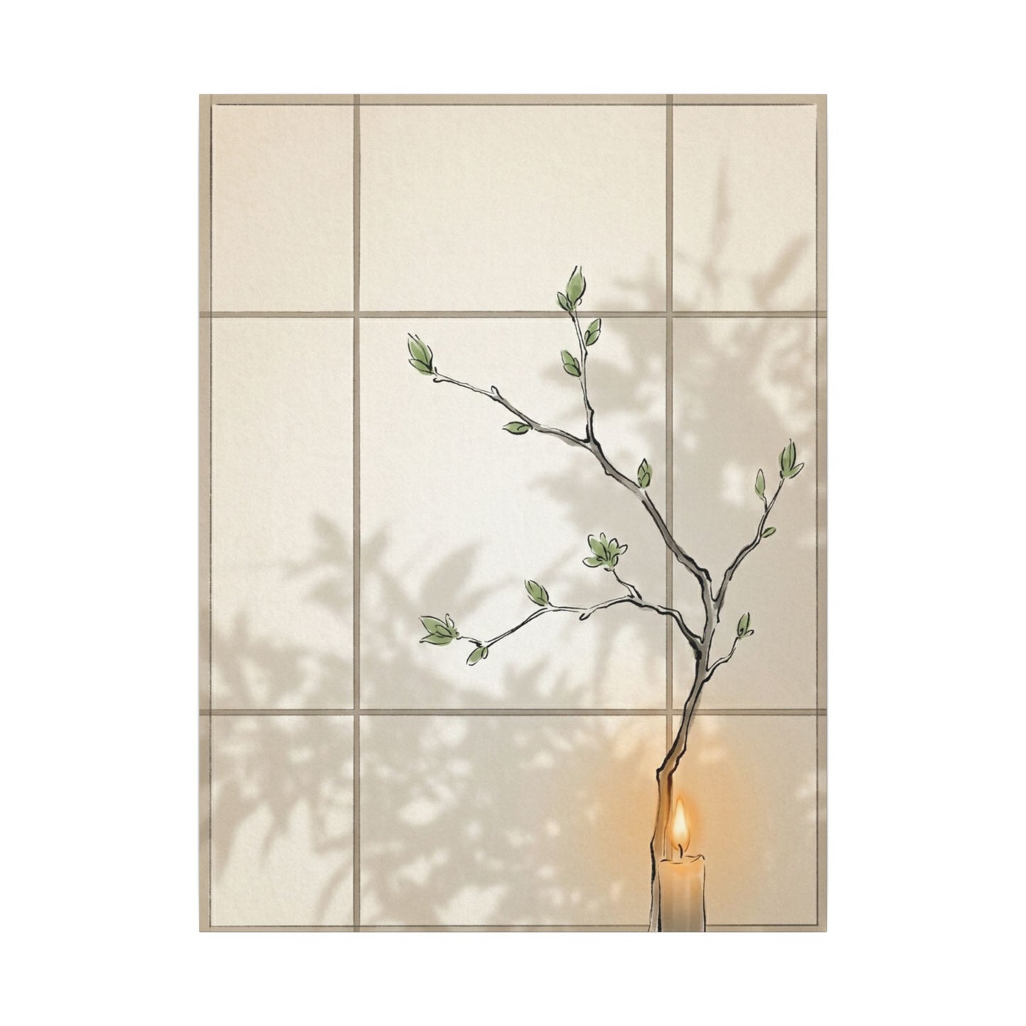 Shoji Screen Spring Canvas Art | Japandi Cozy Design