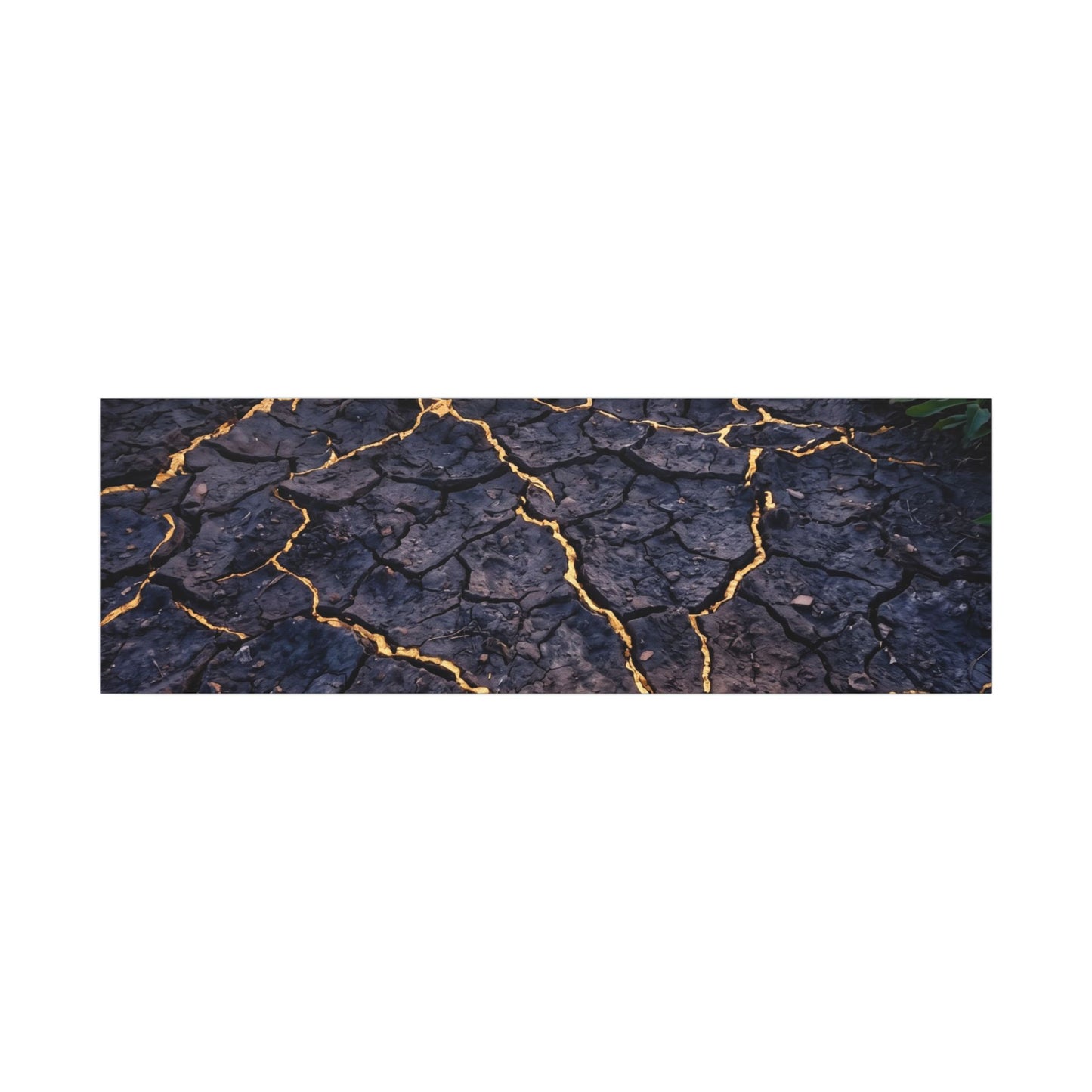 Cracked Earth Canvas Art | Summer Kintsugi Crackle Gold Art