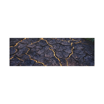 Cracked Earth Canvas Art | Summer Kintsugi Crackle Gold Art