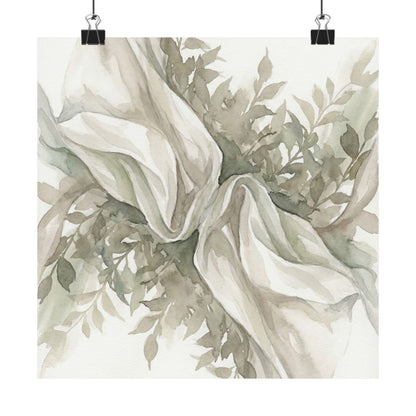Silk Drape Watercolor Wall Art Print | Elegant Japandi Art Art Print
