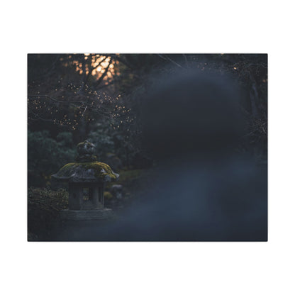 Spring Stone Lantern Moody Minimal Canvas Art | Bold Decor Art Print
