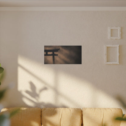 Torii Gate Shadow Zen Canvas Art | Bold Dark Japandi Art