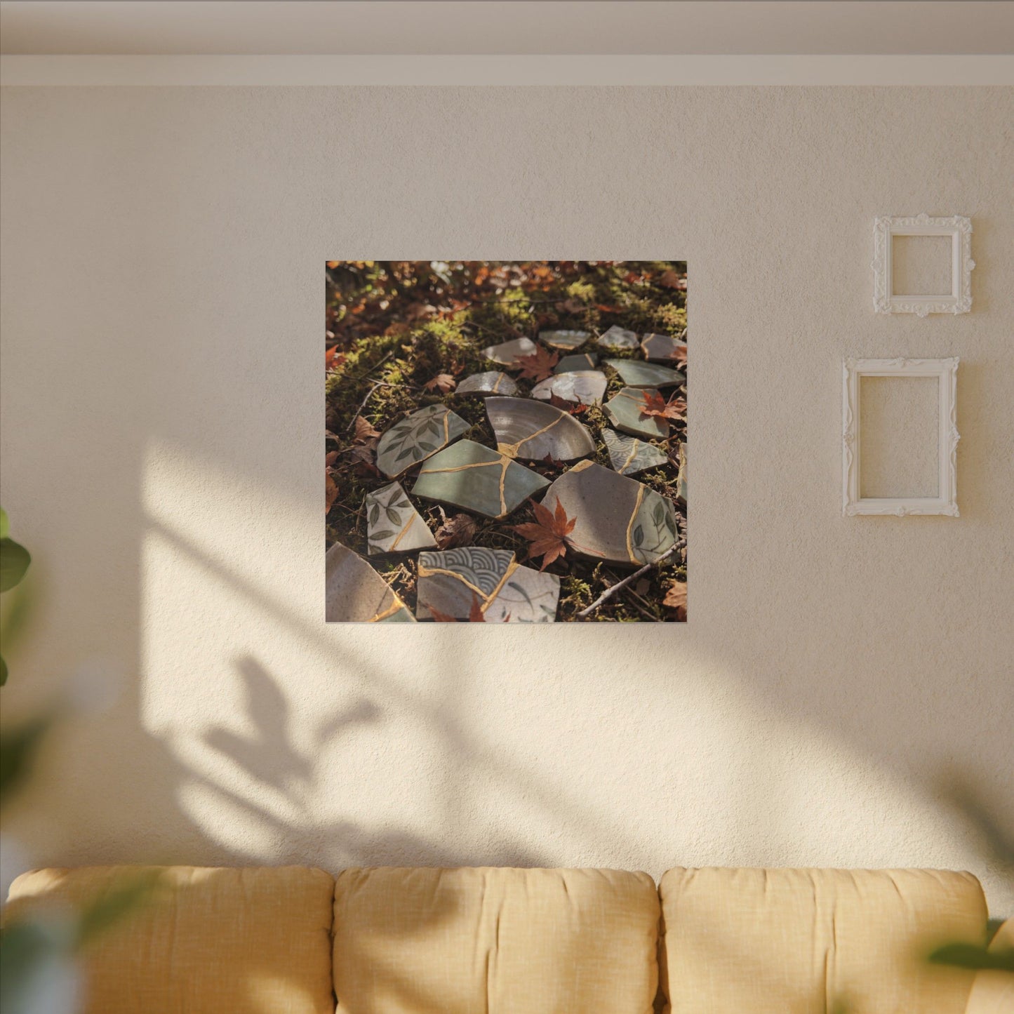 Broken Pottery Japanese Pattern Canvas Art | Elegant Japandi Art
