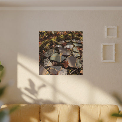 Broken Pottery Japanese Pattern Canvas Art | Elegant Japandi Art