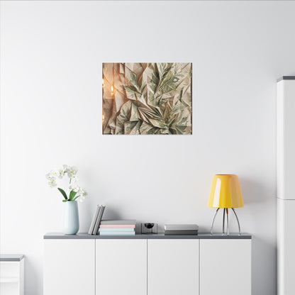 Japandi Paper Fold in Candlelight | Texture Canvas Art