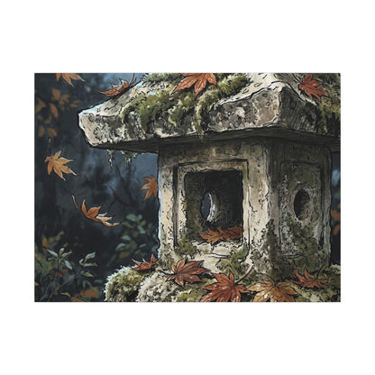 Shibui Stone Lantern Canvas Art - Japandi Minimal Line