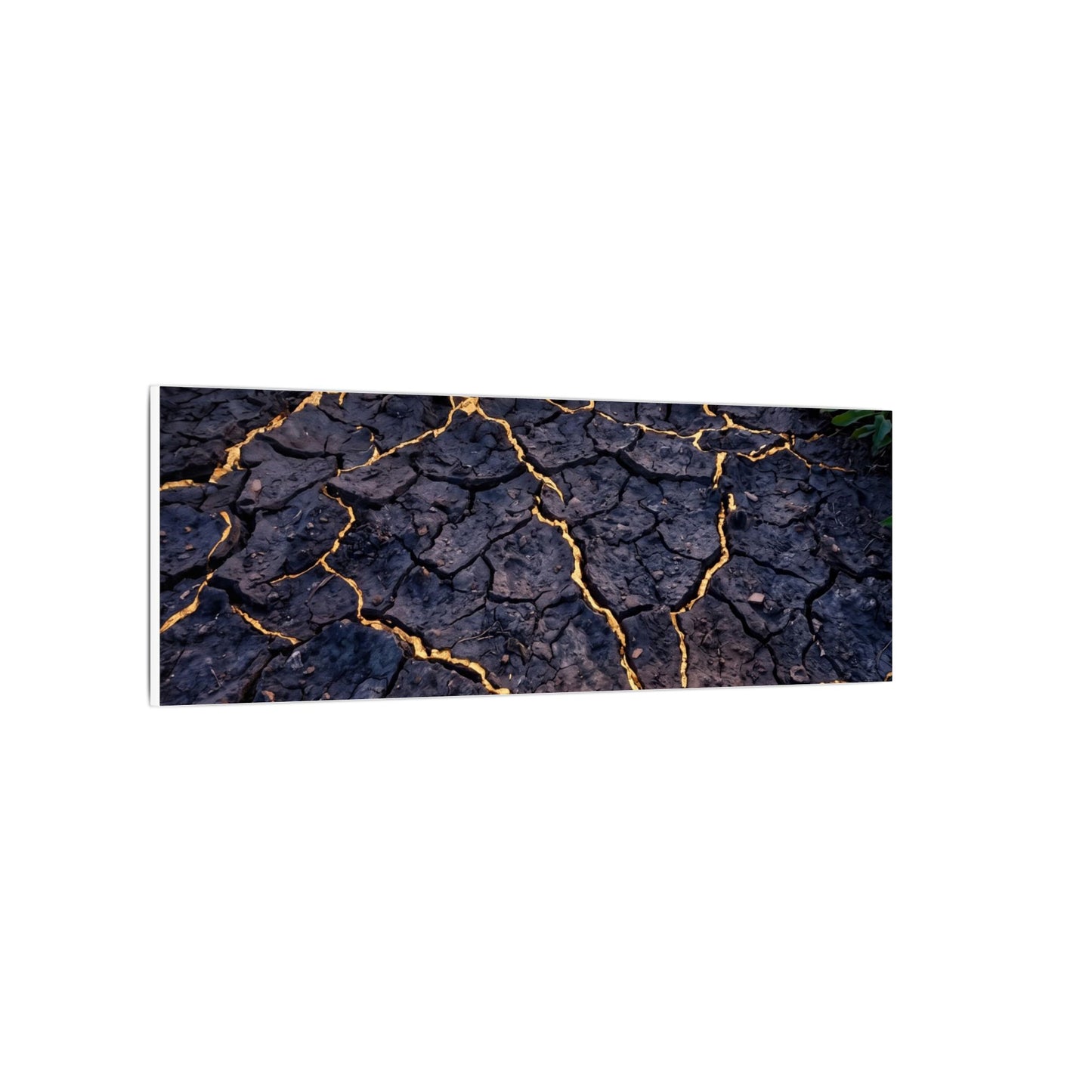 Cracked Earth Canvas Art | Summer Kintsugi Crackle Gold Art