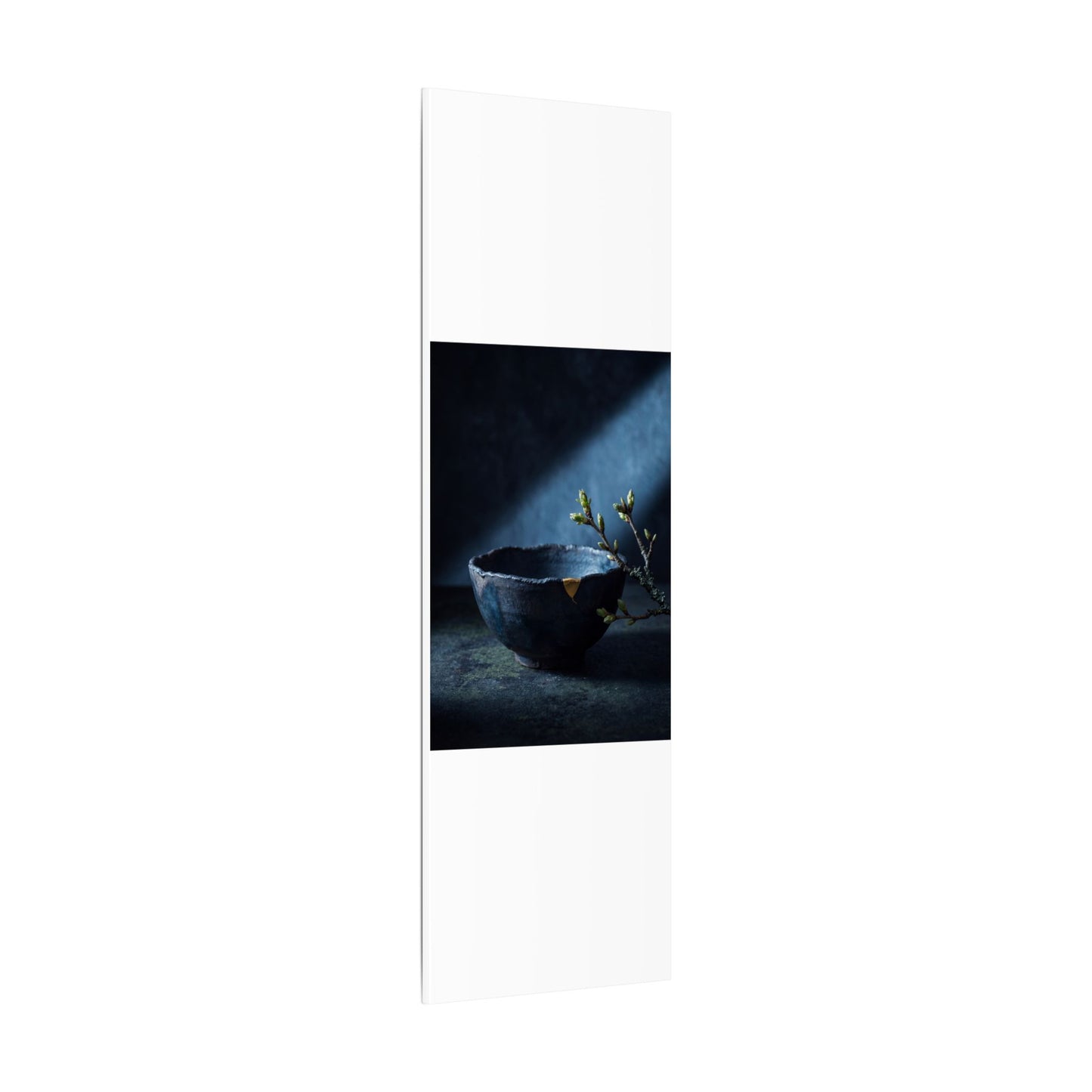 Ceramic Bowl Shadow Zen Canvas Art | Sophisticated Dark Japandi Art