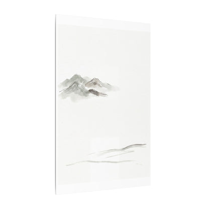 Winter Mountain Mist Minimal Line Canvas Art | Elegant Decor