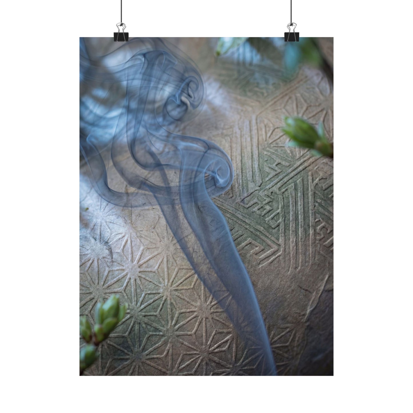 Kanso Incense Smoke Wall Art Print - Japandi Japanese Pattern
