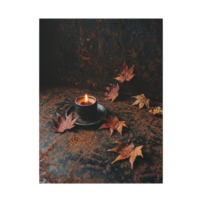 Dark Japandi Rust Patina in Candlelight | Shadow Zen Canvas Art