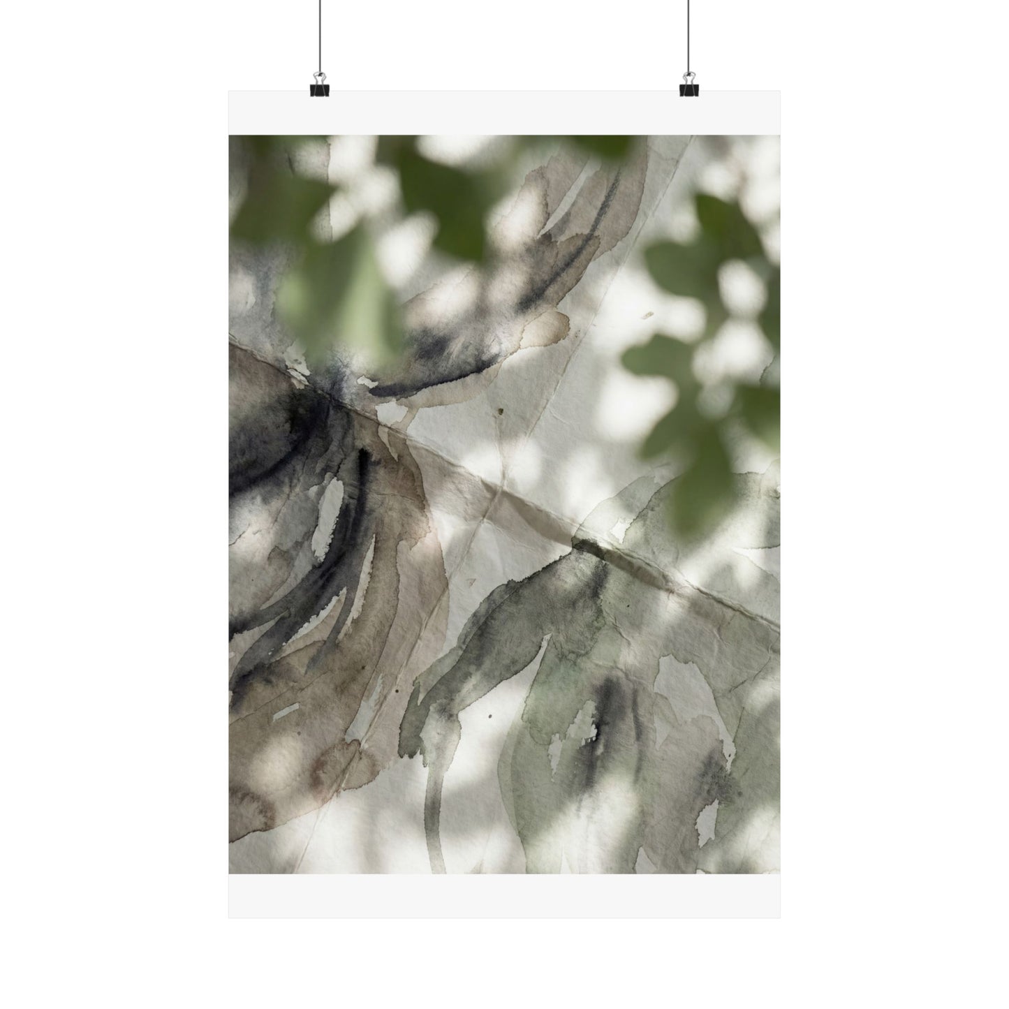 Japandi Paper Fold in Dappled | Watercolor Wall Art Print Art Print