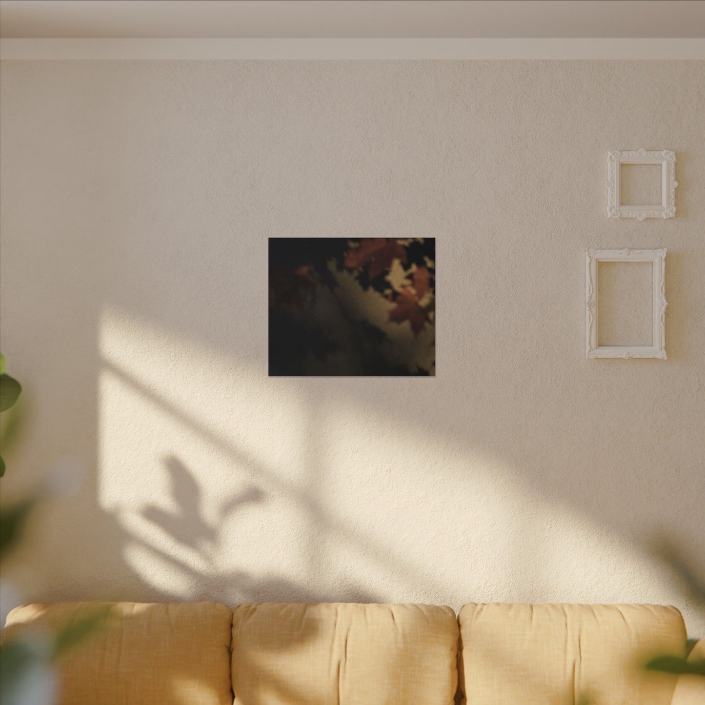 Shadow Play Canvas Art | Autumn Dark Japandi Moody Minimal Art