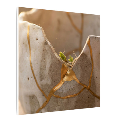 Golden Hour Broken Pottery Canvas Art - Japandi Kanso