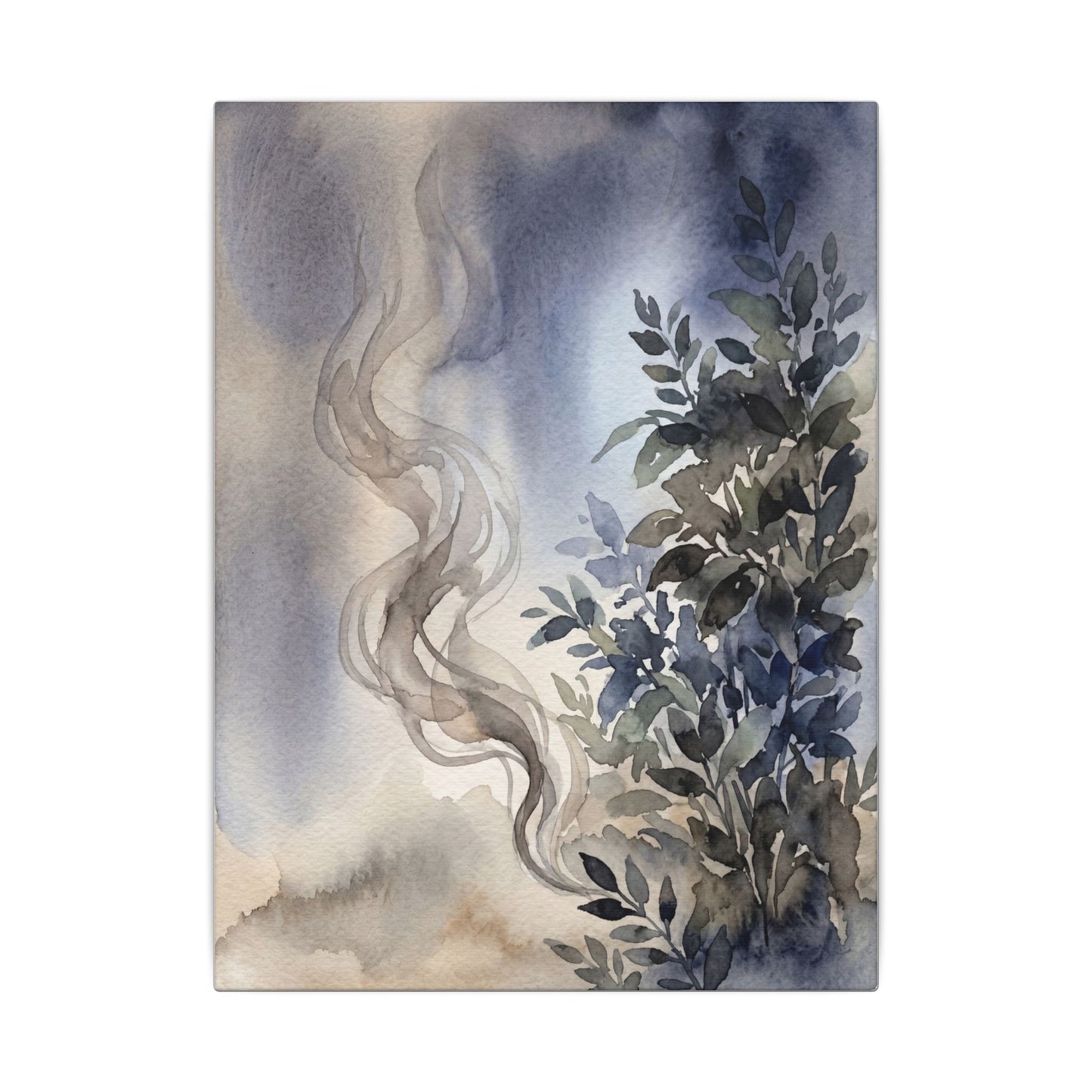 Incense Smoke Summer Canvas Art | Japandi Cozy Design