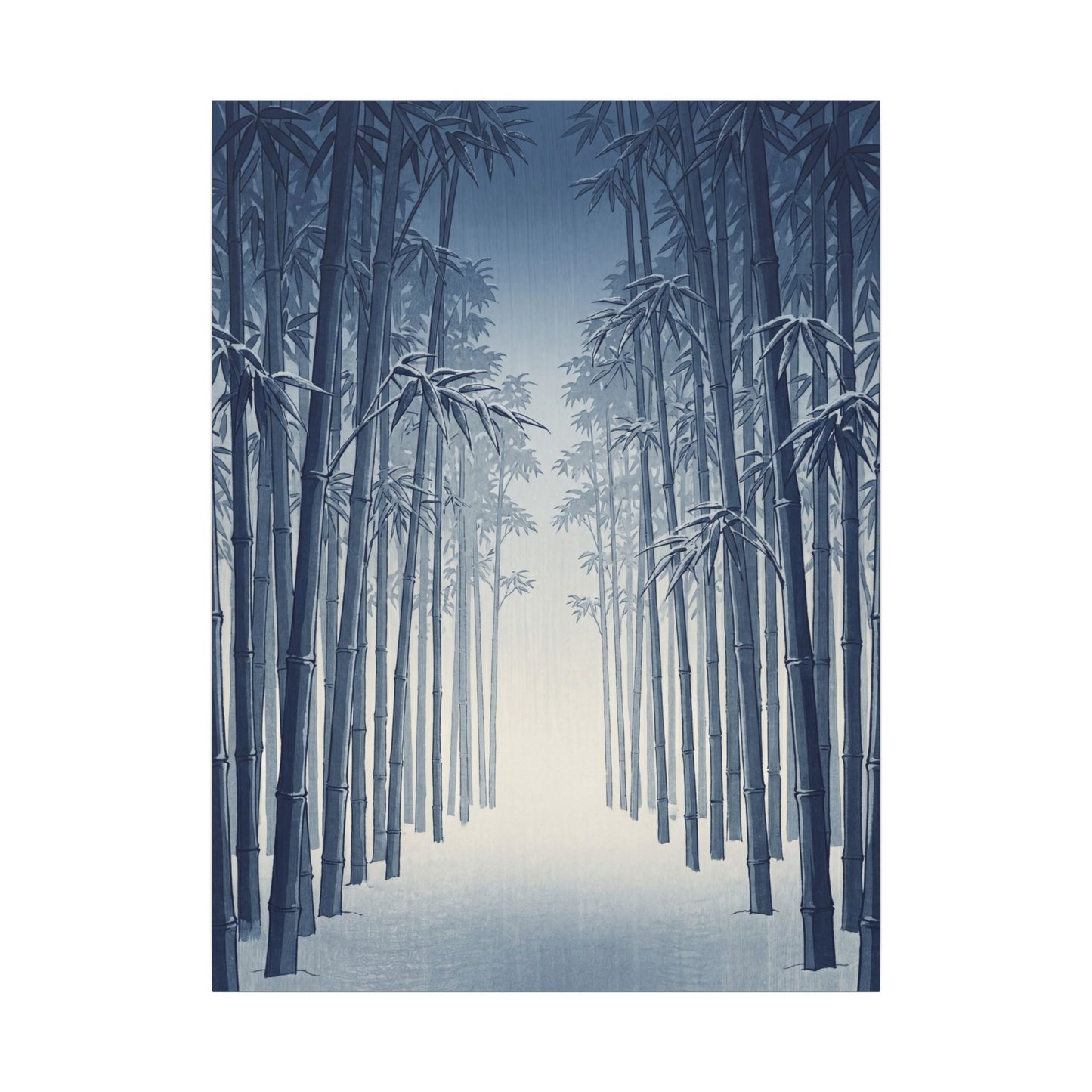 Bamboo Grove Canvas Art | Winter Zen Ukiyo E Inspired Art