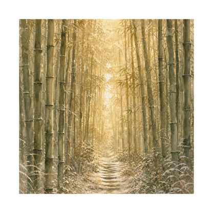 Japandi Bamboo Grove in Golden Hour | Watercolor Wall Art Print