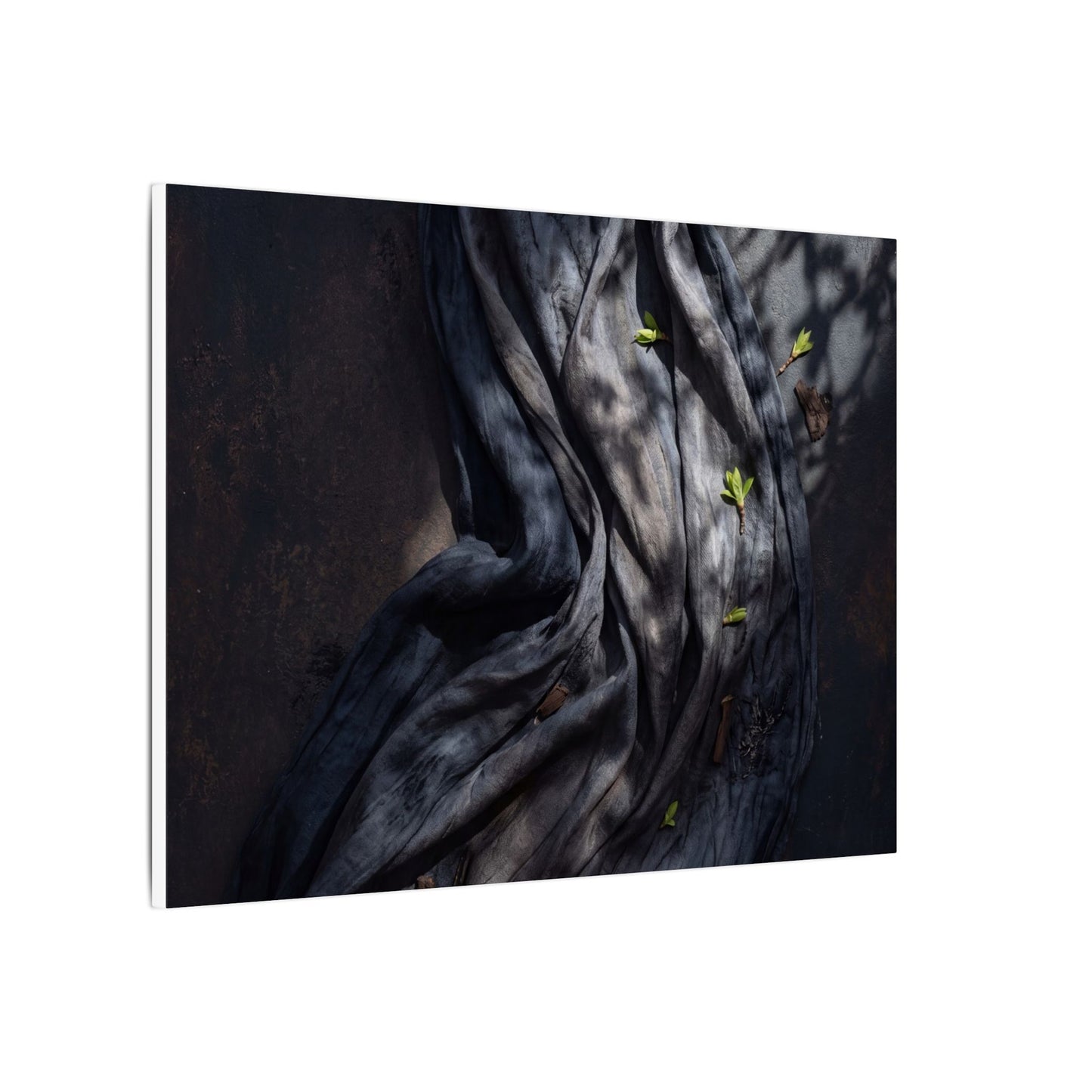 Seijaku Silk Drape Canvas Art - Dark Japandi Dark Texture