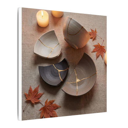 Candlelight Broken Pottery Canvas Art - Japandi Ma