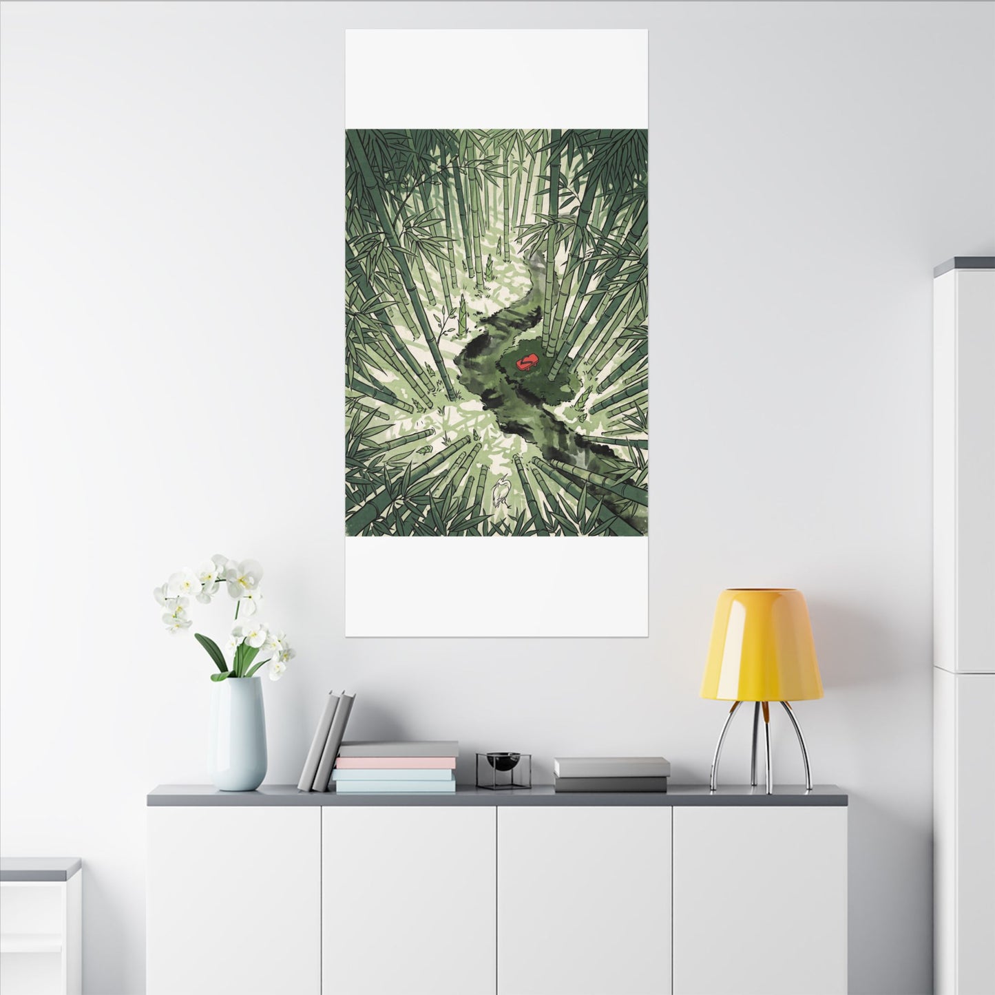 Peaceful Bamboo Grove Canvas Art - Ukiyo E Inspired Zen