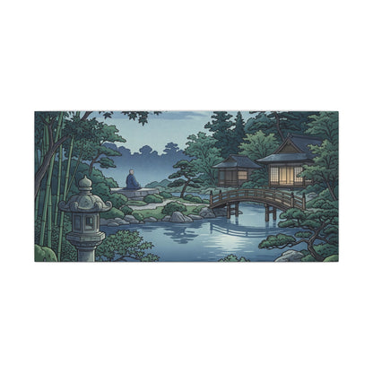 Summer Moonlit Garden Ukiyo E Inspired Canvas Art | Serene Decor