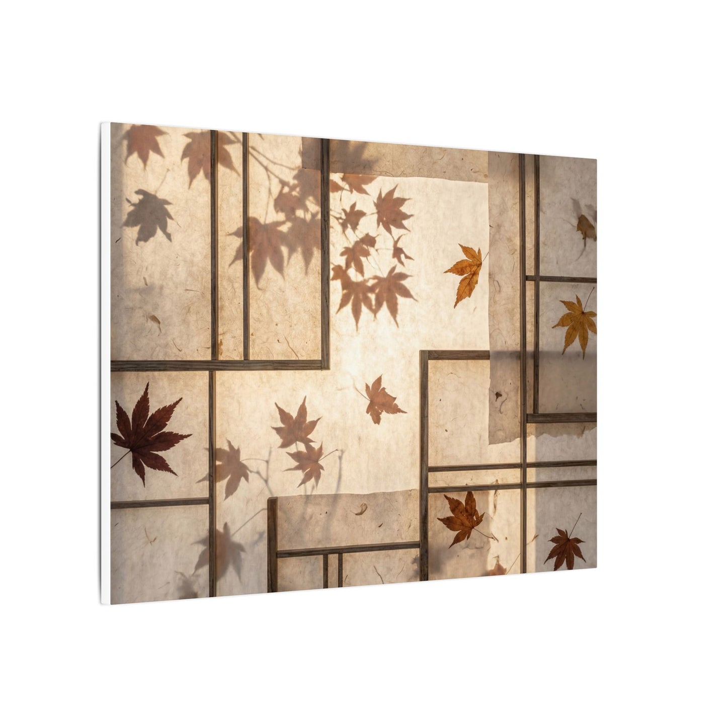 Shoji Screen Japanese Pattern Canvas Art | Neutral Japandi Art Art Print