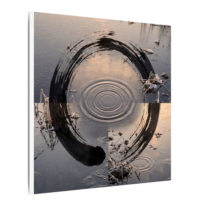 Winter Water Ripple Enso Canvas Art | Tranquil Decor