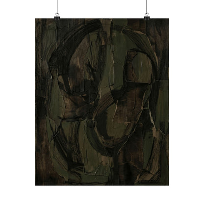 Mixed Media Dark Japandi Textured Wall Art Print | Mixed Media Dark Texture Art Print