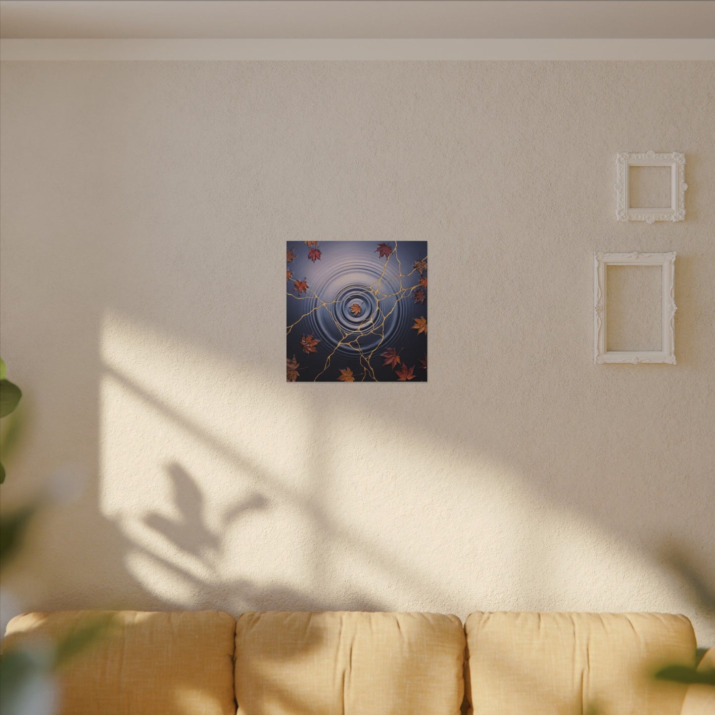 Kintsugi Water Ripple in Dawn | Gold Vein Canvas Art