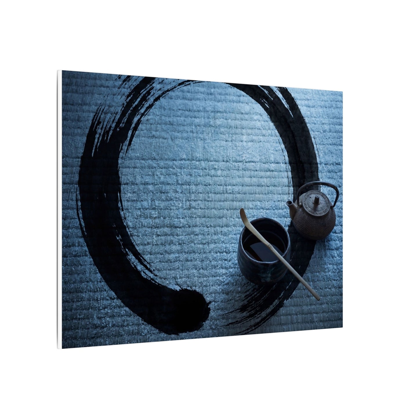 Winter Tea Ceremony Enso Canvas Art | Peaceful Decor