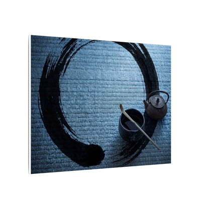 Winter Tea Ceremony Enso Canvas Art | Peaceful Decor