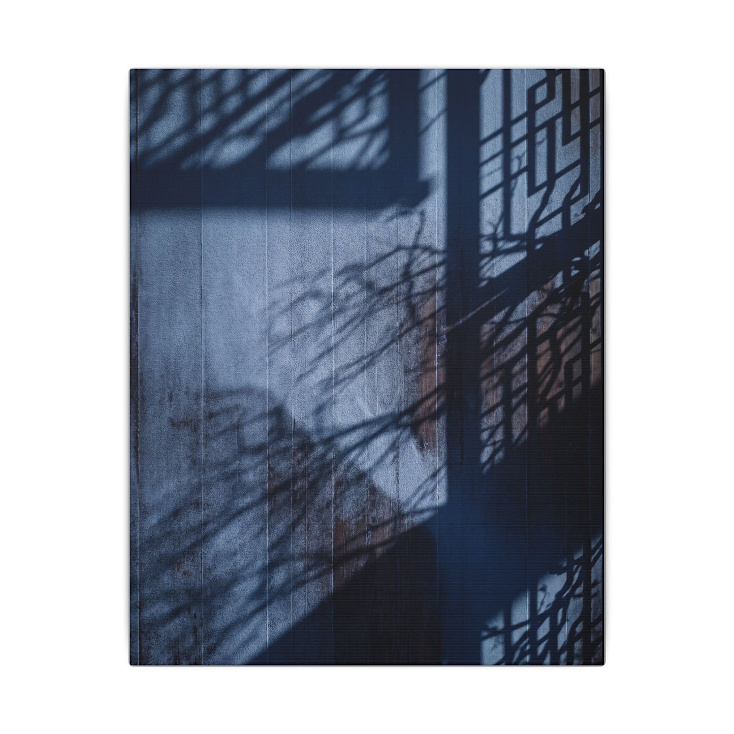 Shadow Play Moody Minimal Canvas Art | Moody Dark Japandi Art