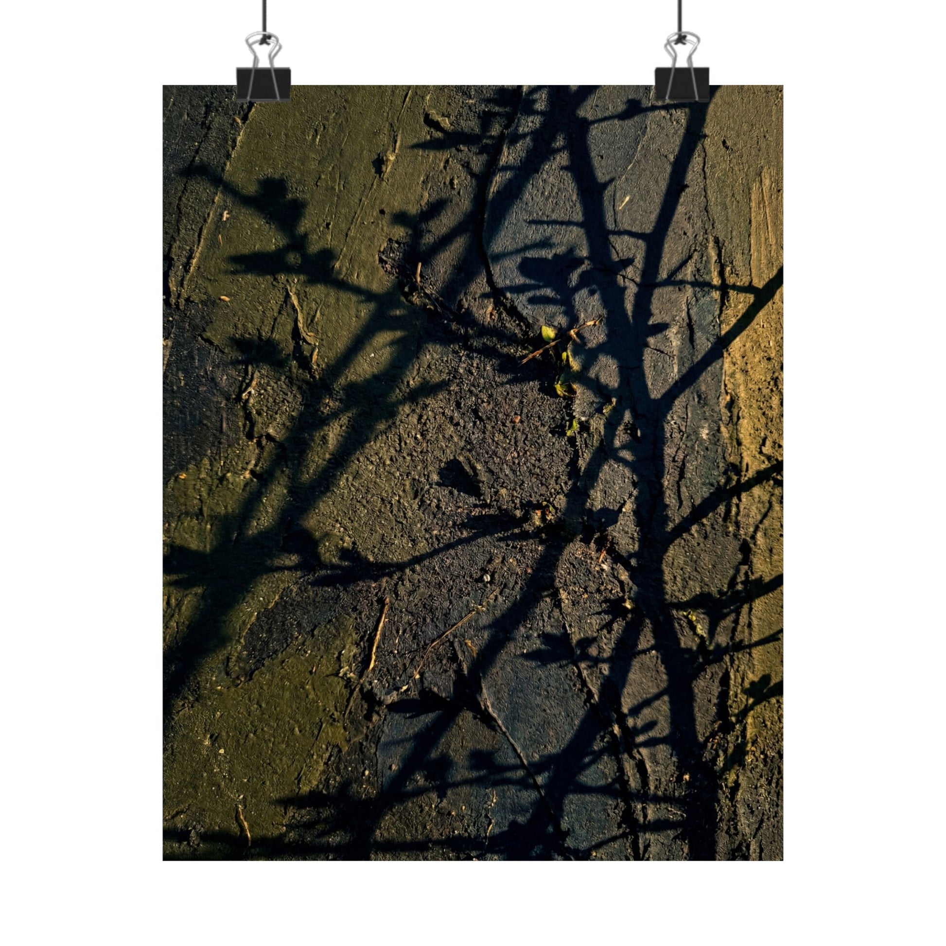 Golden Hour Shadow Play Wall Art Print - Dark Japandi Kanso Art Print