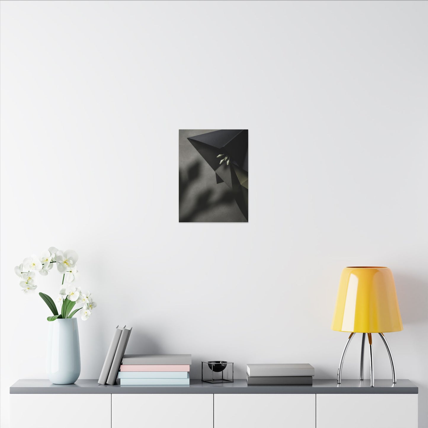 Paper Fold Moody Minimal Canvas Art | Luxurious Dark Japandi Art