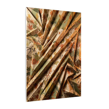 Paper Fold Autumn Canvas Art | Japandi Earthy Design