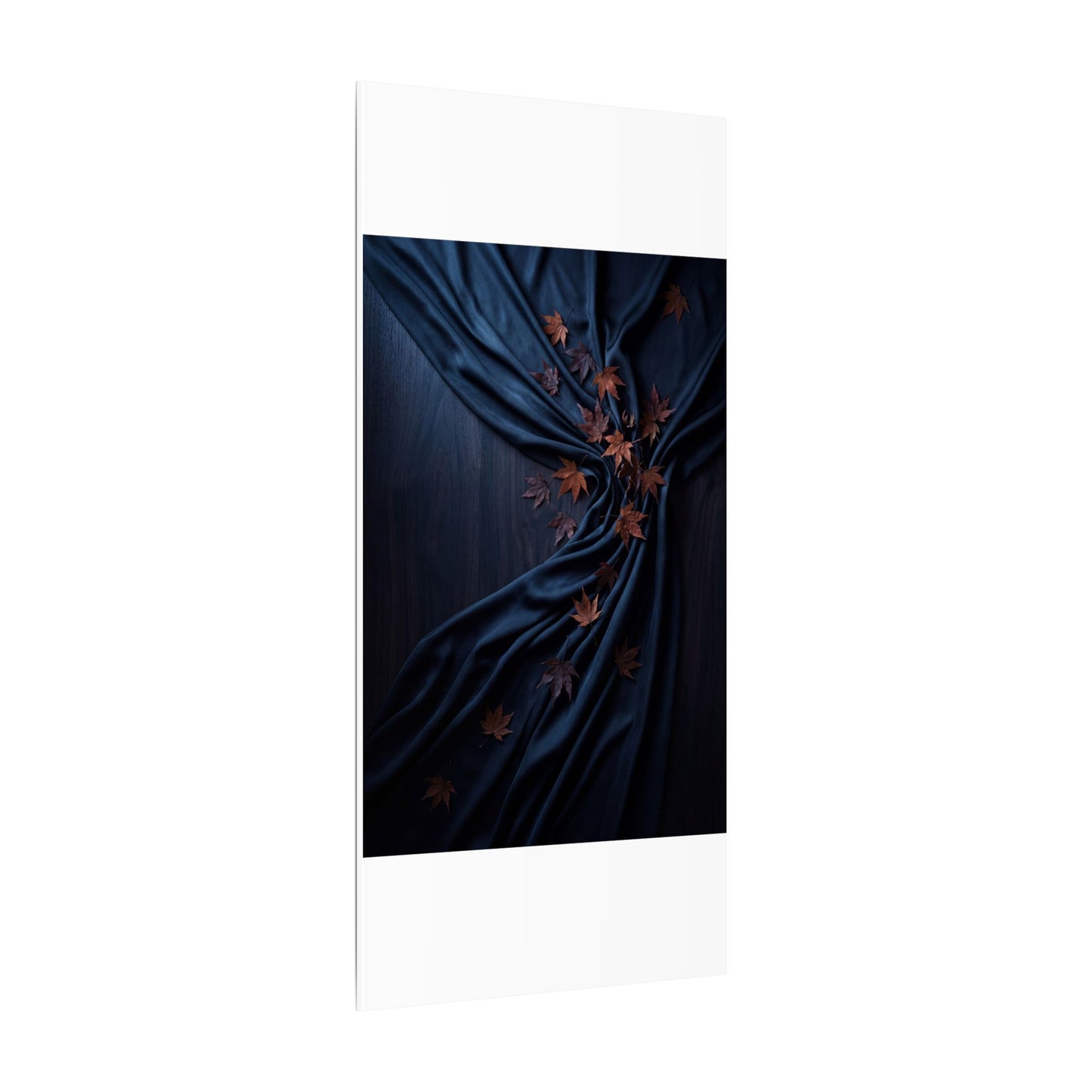 Silk Drape Autumn Canvas Art | Dark Japandi Sophisticated Design