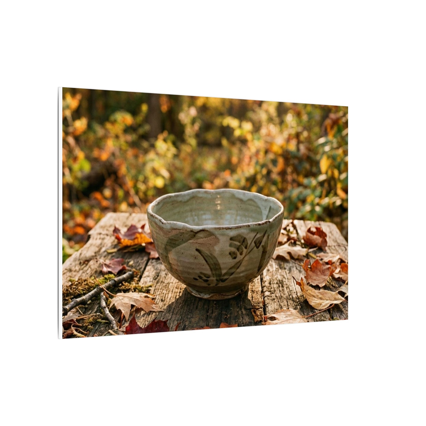 Golden Hour Ceramic Bowl Canvas Art - Japandi Fukinsei