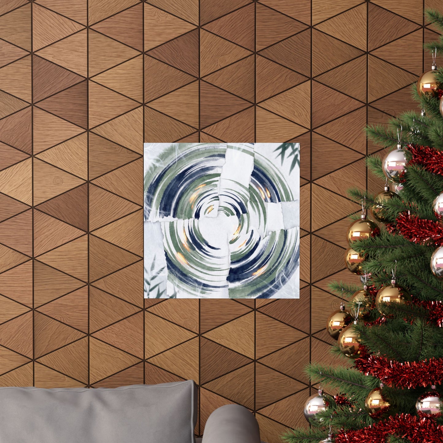 Serene Water Ripple Wall Art Print - Sumi E Zen