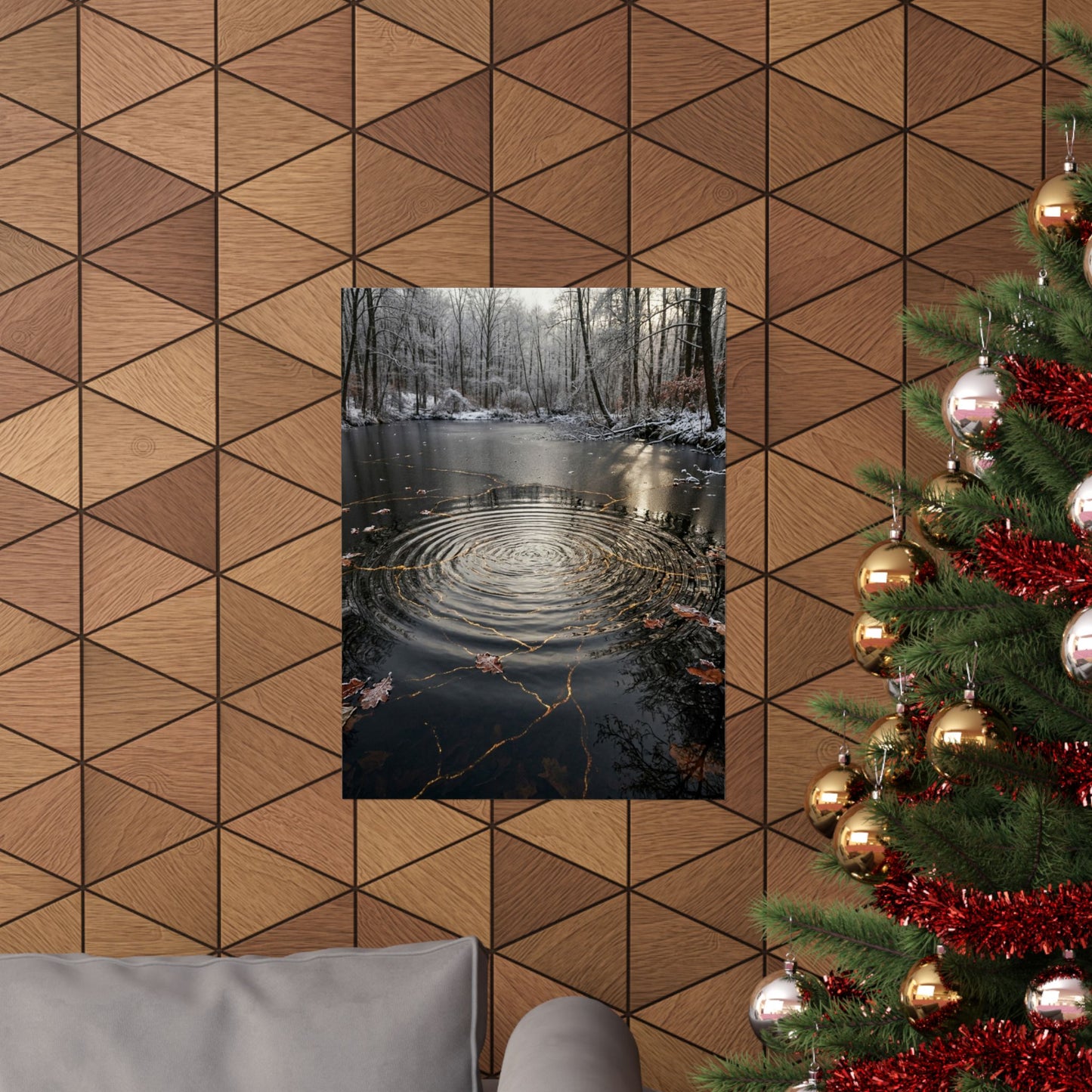 Water Ripple Wall Art Print | Winter Kintsugi Broken Beauty Art