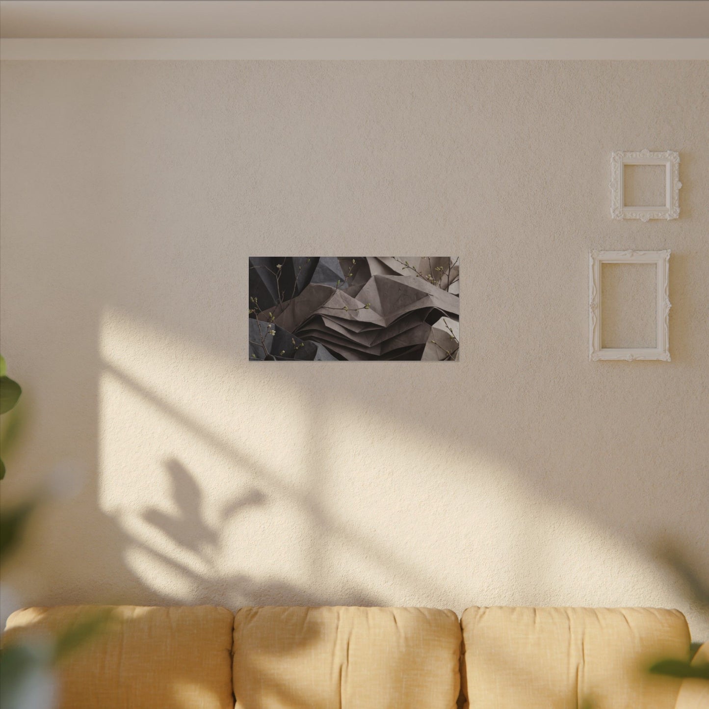 Neutral Paper Fold Canvas Art - Texture Japandi